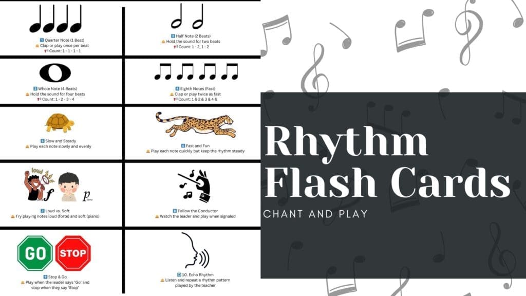 Rhythm Flash cards from Chant and Play